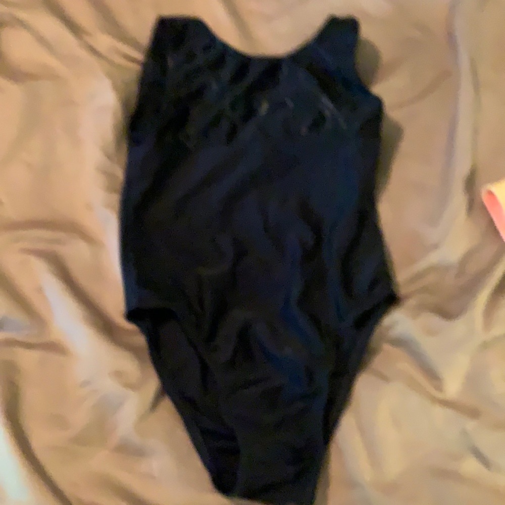 Black tank style dance leotard